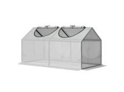 Estufa de Jardim com 2 Janelas Enroláveis 119x60x60cm Branco S/MARCA