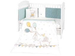 Conjunto Jogo de Cama 6Pçs 70X140Cm KIKKABOO Elephant Time