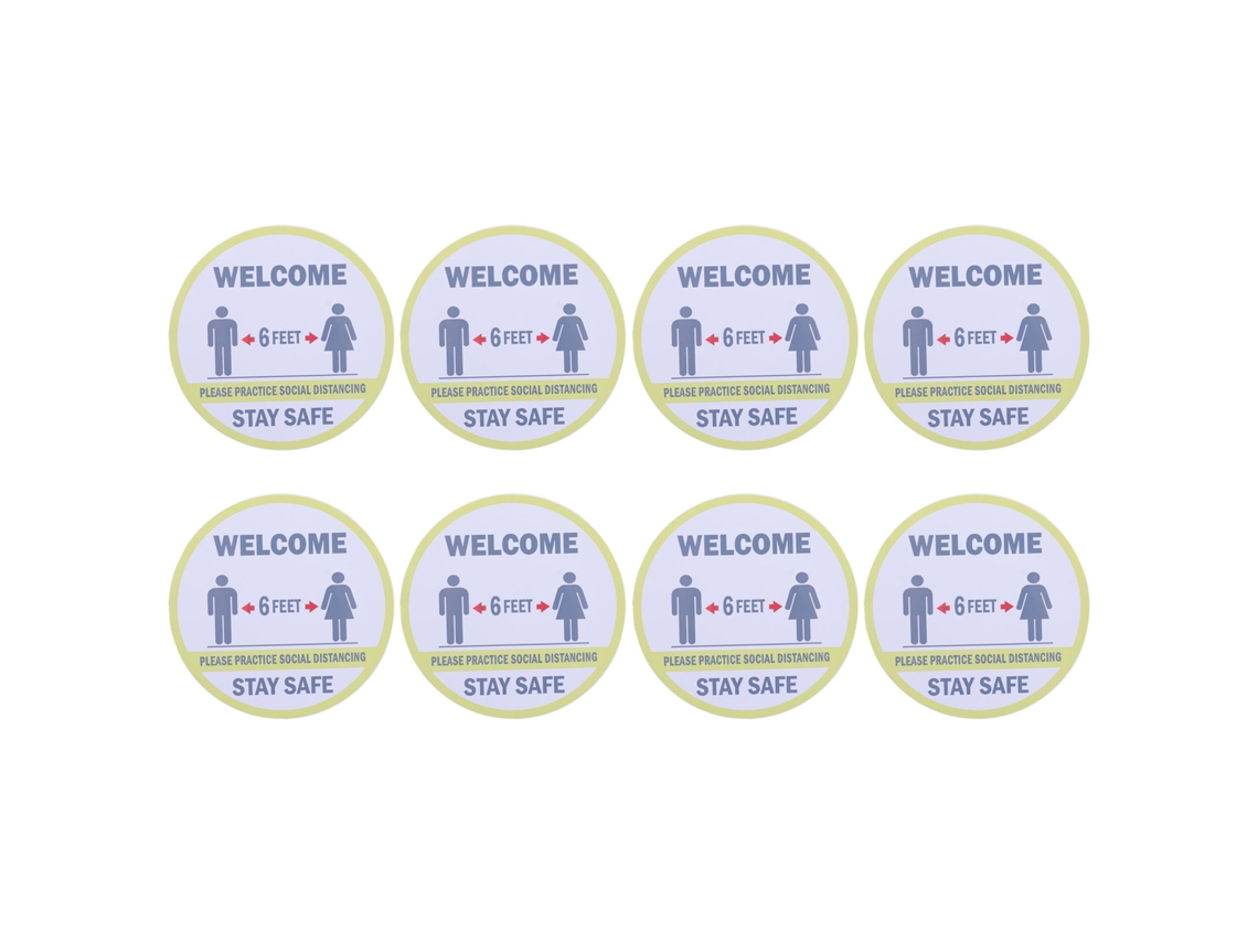 Conjunto de 10 Adesivos de Parede Manter Distância Pvc para Áreas Públicas | S/MARCA