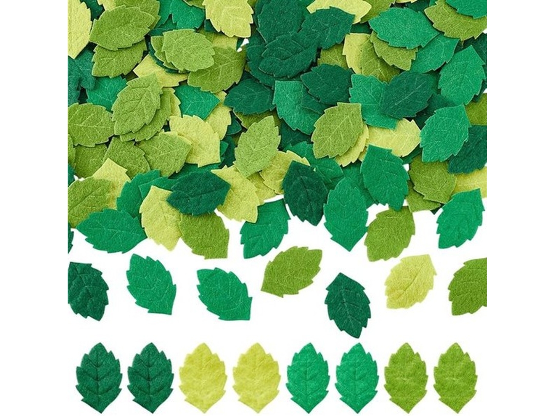 Vestuário De Papel - Folhas De Papel Para Aplicação - 200 Unidades - Forma De Folhas - Verde/amarilo/laranja/castanho - Decoração Para Costura - Folha
