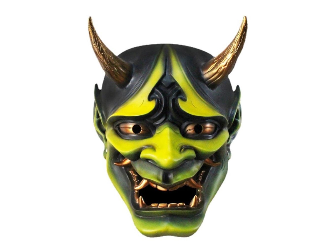 Máscara facial Mali Resin Prajna para cosplay de Halloween, cobertura facial de demônio e carnaval.