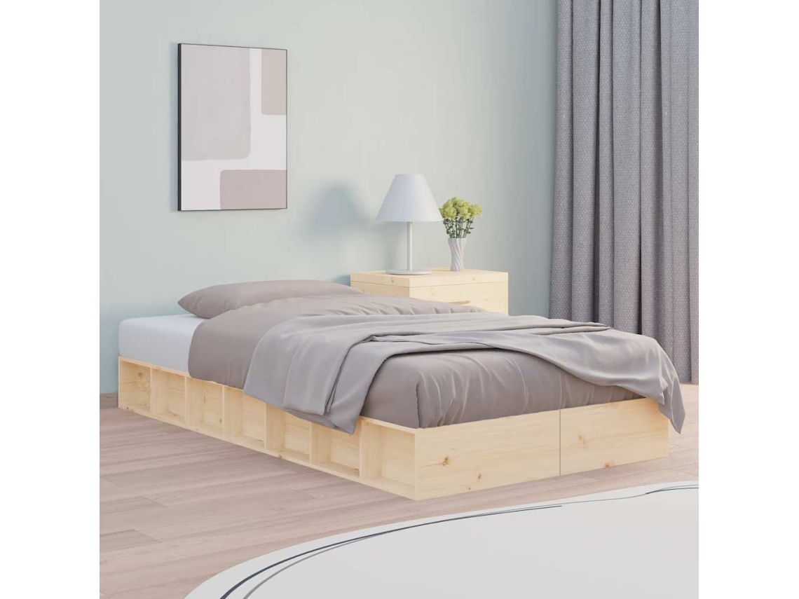 Vidaxl Estrutura De Cama 100x200 Cm Madeira Maciça