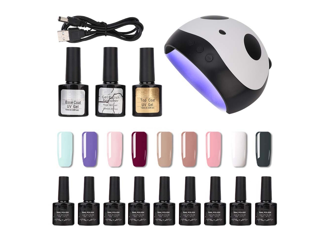 Kit De Esmalte De Unhas Em Gel Com Base, Top Coat, Removedor E Secador De Unhas Led 36w (tipo 01)