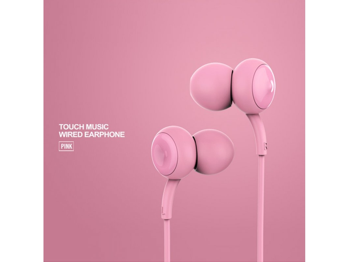 Auriculares Remax Music Controlados Por Fio Plugue de 3,5 Mm Chamada Viva-Voz Ergonômicos Rosa