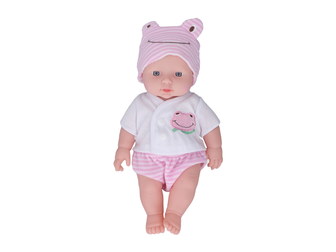 Ats muñeca Reborn de Silicona Suave Cuerpo Realista Bebé Recém nascido com Olhos Brilhantes 11.8 Polegadas para Crianças