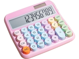 Calculadora Com Ecrã Lcd Extragrande De 5 Polegadas E 12 Dígitos, Inclinada A 15°, Com Botões Grandes E Fáceis De Pressionar (rosa).