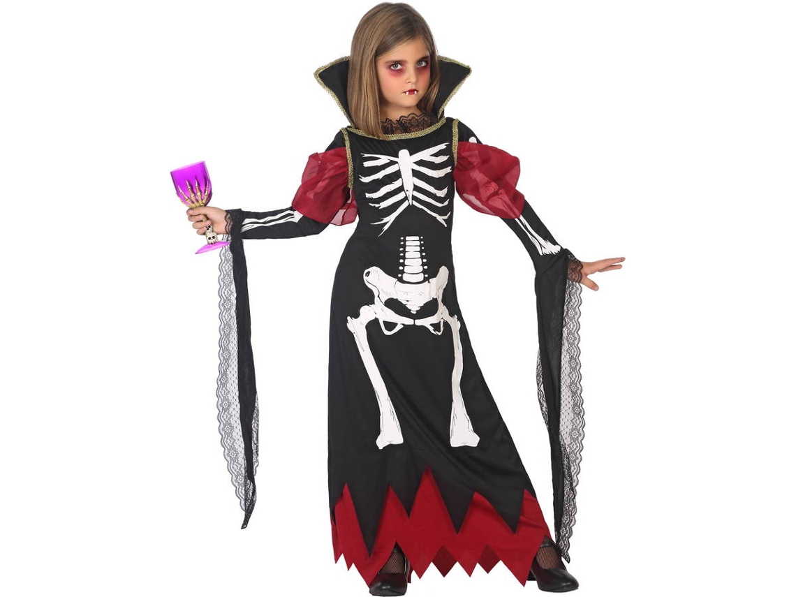 Fato de Menina DISFRAZZES Vampira Esqueleto (Tam: 7 a 9 anos)