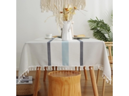 Toalha De Mesa Quadrada De Linho E Algodão Com Borlas E Bordados, Resistente A Manchas, Para Mesa De Centro, Piquenique, Cozinha Familiar, Decoração D