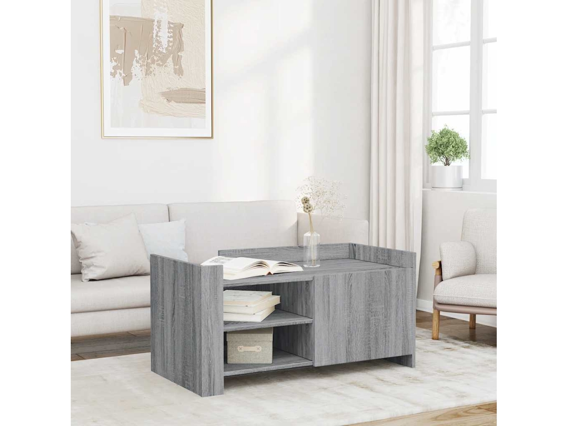 Vidaxl Mesa De Centro 100x50x50cm Derivados De Madeira Cinzento Sonoma