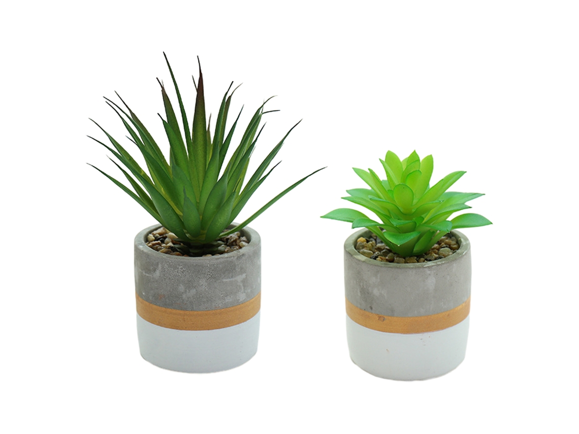 2 Peças de Mini Suculentas Simuladas em Vaso Ornamentos Criativos de Moda Plantas Artificiais NEVEANCE