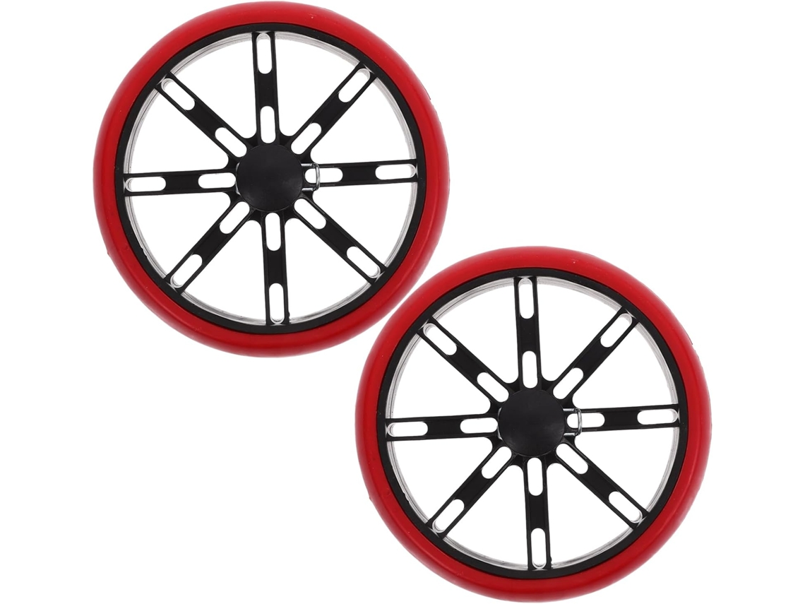Rodas Vermelhas Para Carrinho De Compras, 2 Peças, Abs Pu