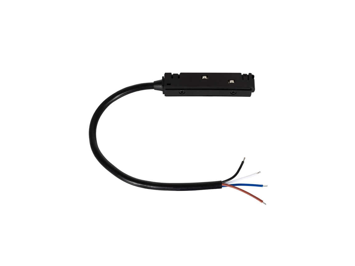 Conector Com Cabo Para Fonte Alimentação Externa Carril Magnético Monofasico 20mm Preto