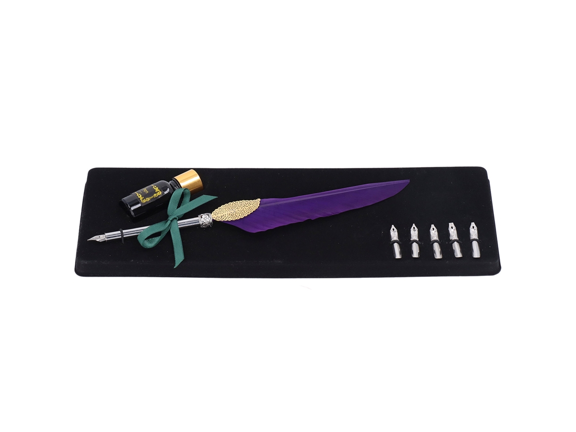 Definir Pluma Pluma De Pavo Feather Estilo Retro Caligrafía Sp101014 Morado
