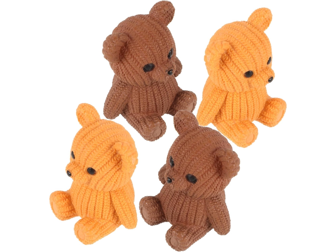 Miniaturas de Ursos em Pvc, 4 Peças, Ursos Criativos para Micropaisagens, Decoração Durável para Casa, Quintal e Varanda CHABERLU
