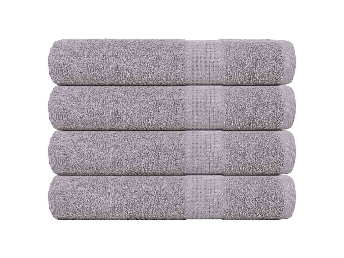 Vidaxl Toalhas De Sauna Frogn 4 Pcs 80x200 Cm 360 G/m² Cinzento