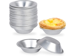 Conjunto 25 Formas Para Pastelaria - Formas De Tarte - Formas Redondas Reutilizáveis - Antiaderente - 7 Cm - Alumínio - Prateado