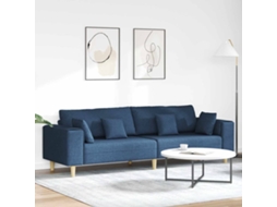 Vidaxl Sofá Azul 250 X 77 X 76 Cm Tecido
