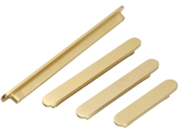 Puxador Longo Plano Em Latão Maciço Dourado Para Armário De Cozinha, 1 Peça 25mm