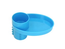 Conjunto de copo giratório para carro com bandeja para alimentos, inclui prato para lanches de bebê e suporte para copo.