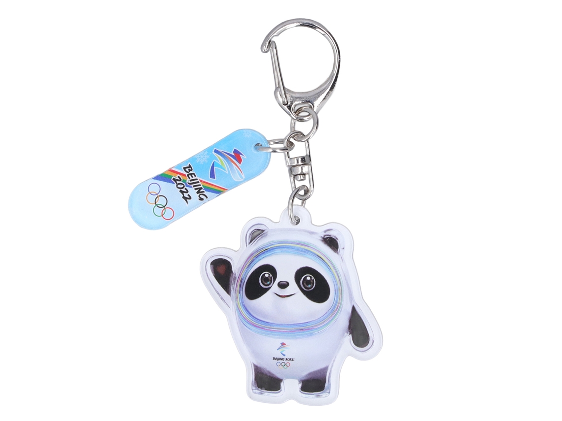 Mali portachaves Mascote Olímpico Inverno 2022 Panda Imprimido Duas Faces Cute Acrílico