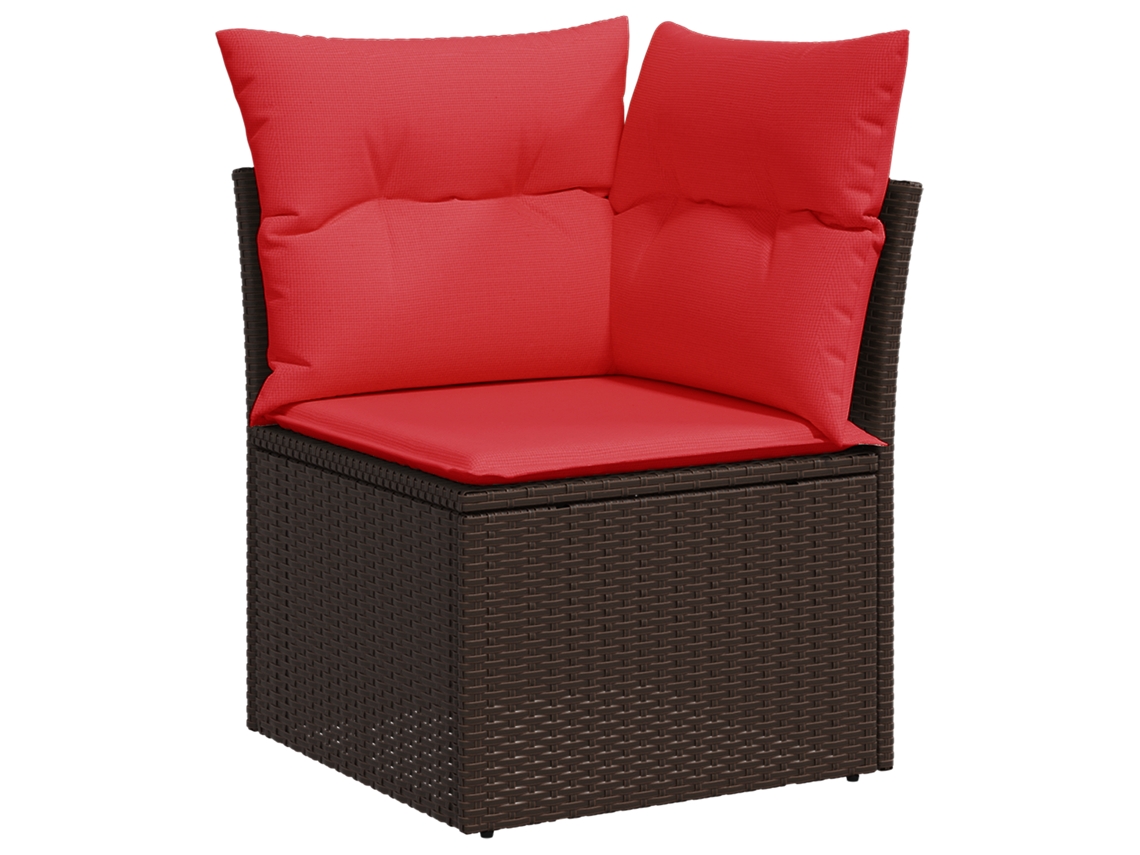 Maison Exclusive - | Sofá De Jardim | Com Almofada Castanho 62 X 62 X 69 Cm Vime Pe