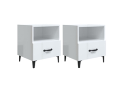 Bedside Cabinet, Bedside Cabinets Vidaxl Branco Madeira Processada (n/a)