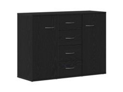 Aparador em Carvalho Preto 88x30x64 cm Madeira Engenheirada MAISON EXCLUSIVE