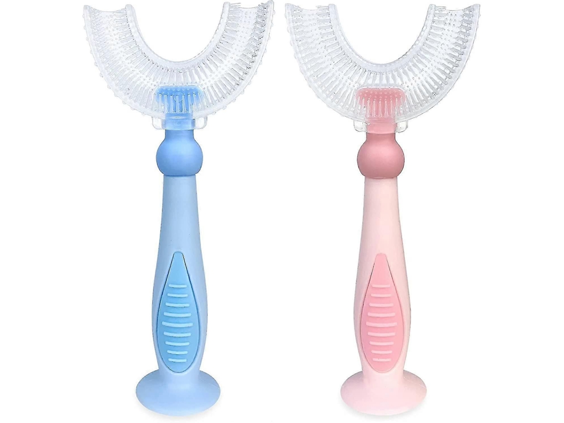 Kit com Escova de Dentes em Formato U para Crianças, Manual Treinamento, Cabeça Silicone Maci o Qualidade Alimentar, GOKOCO