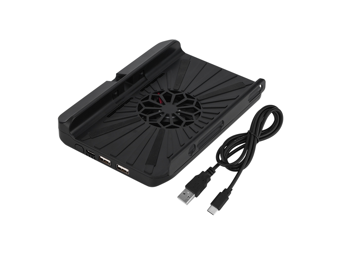 Base Cooler Com Ventilador Usb Para Switch Com 2 Portas Usb Suporte Multifuncional Preto