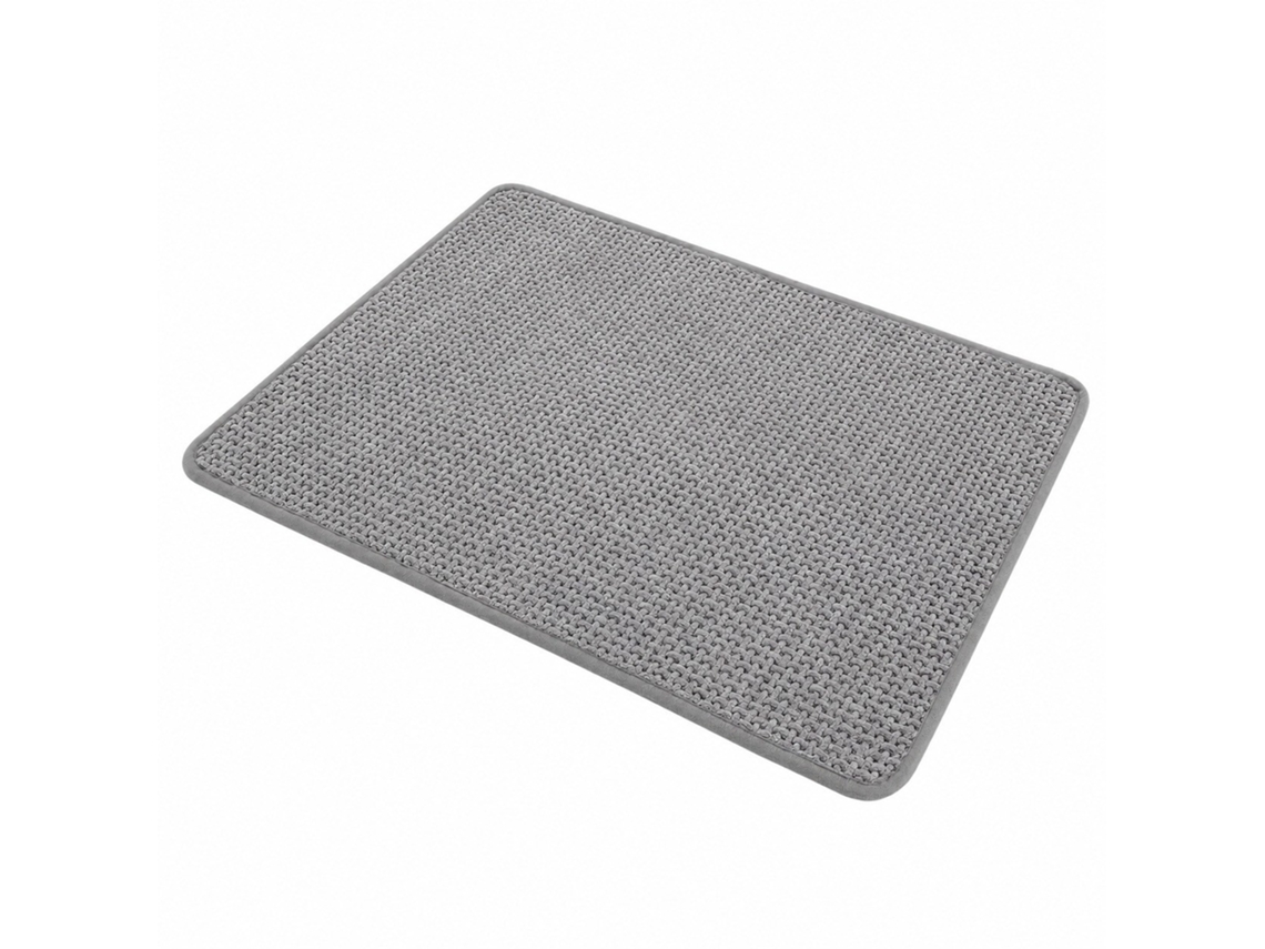 Tapete De Banho Antiderrapante Chenille, Cinza, 17 X 24 Polegadas, Banheiro Macio E Absorvente Secagem Rápida Com Revestimento Protetor Borracha