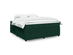 Vidaxl Cama Com Molas/colchão 180x200 Cm Veludo Verde-escuro