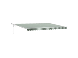 Toldo Retrátil Automático Com Led Verde E Branco Vidaxl Verde Poliéster