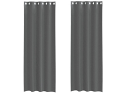 Maison Exclusive - Cortinas De Voile Com Ilhós 2 Pcs Cinzento-escuro 140x260 Cm