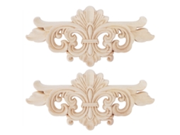 Kit de 2 enfeites de carvado em flor para decoração de móveis, 16x7,5cm LAXISCREED