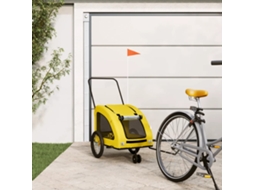 Vidaxl Reboque Bicicleta P/ Animais Tecido Oxford/ferro Amarelo