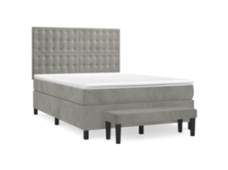Box Spring Bed, Box Spring Beds Vidaxl Cinzeto Veludo (140 X 190 Cm)