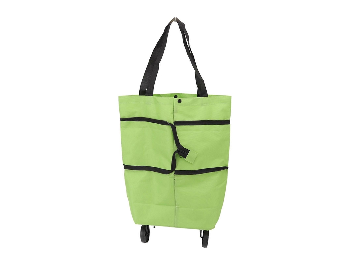 Carrinho de Compras Dobrável, Grande Capacidade, com Zíper, em Tecido Oxford e com Rodas, Ideal para Camping. GOKOCO