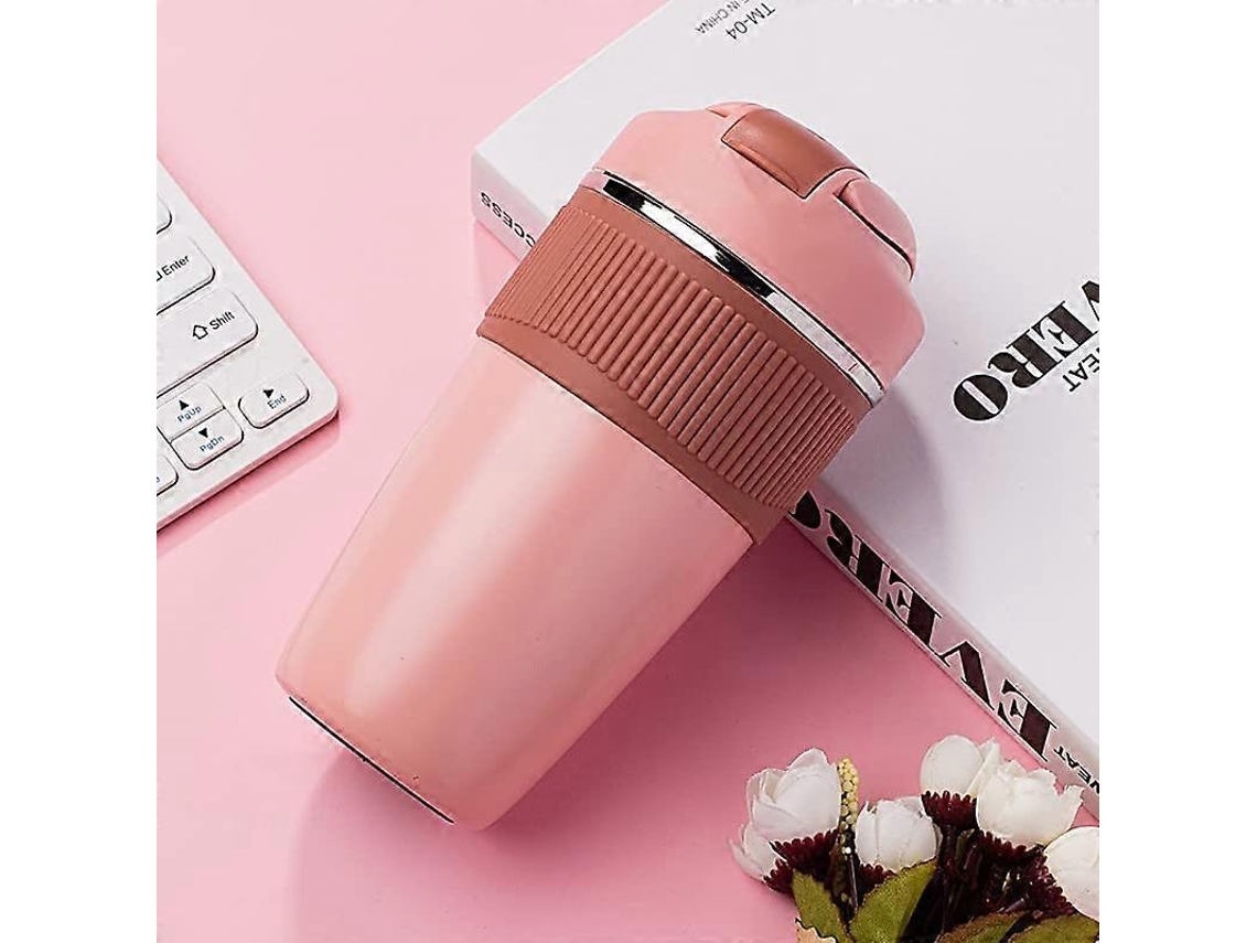 Taza de Café com Tampa Estanca para Bebidas Quentes e Frias 480ml (rosa)