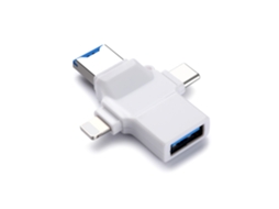 Leitor de cartão SD 3 em 1 para iPhone, Android, Mac, PC, câmera, branco HEXINYIGJLY