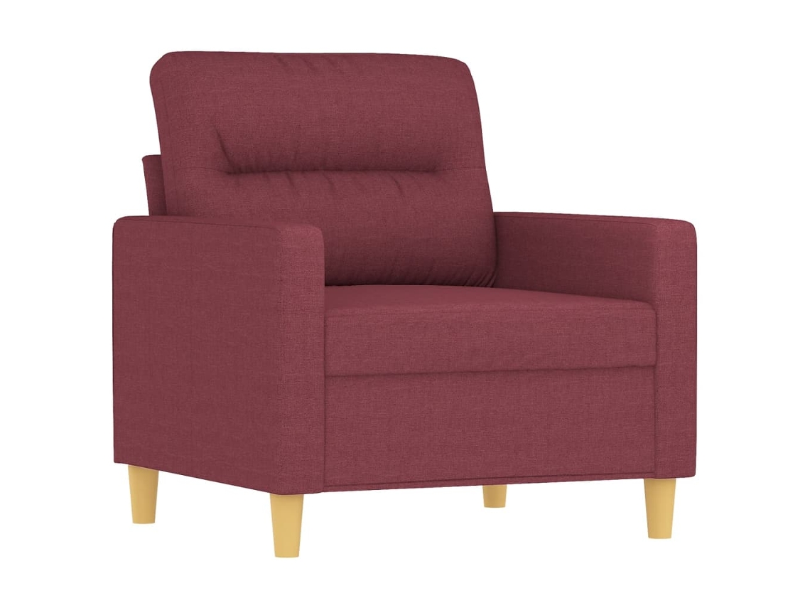 4 Pcs Conjunto de Sofás com Almofadas Tecido Vermelho tinto SYFAX