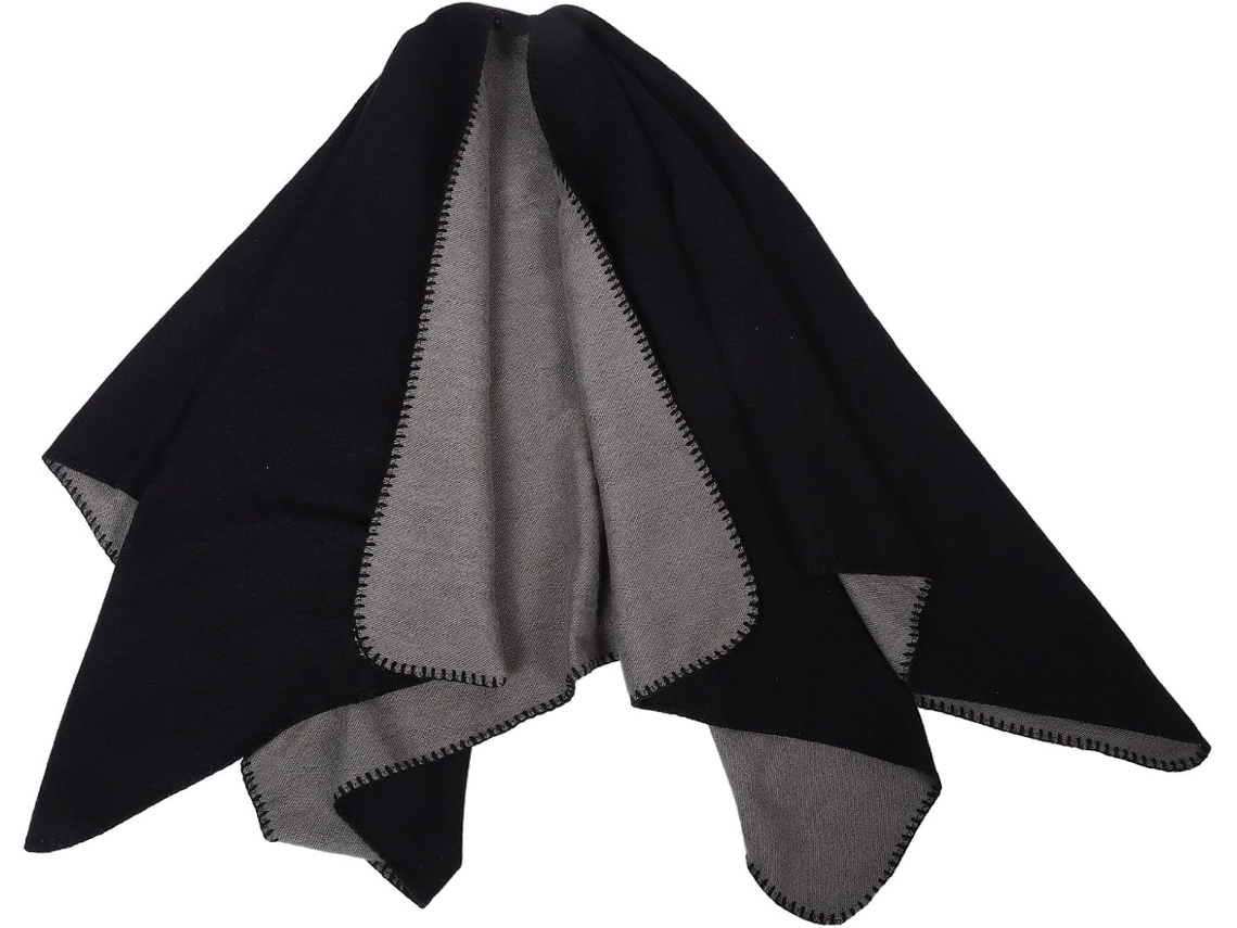 Poncho Feminino Ciieeo Estilo Nórdico Dupla Face Em Lã Sintética, Cachecol Quente E Grosso.