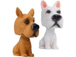 Estátua De Cachorro Com Cabeça Oscilante Em 2 Peças, Decoração Para Interior De Carro, Acessório Criativo, Foto