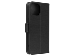 Capa Fólio para iPhone 15 AVIZAR Pele Preto