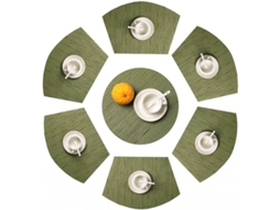 Nova Line conjunto de 7 Toalhas de Mesa Redonda com Central Heat Resistant Hme (7, Verde)
