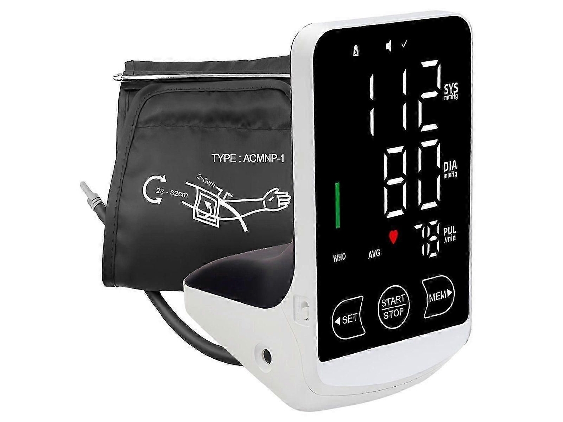 Tonômetro de Voz Portátil com Led para Monitor Pressão Arterial Braço, Uso Doméstico. Medidor Ar Terial Digital Manguito. GOKOCO