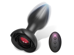 Vibrador Anal De Silicone Prova Dgua Com Controle Remoto Com 10 Modos Para Adultos (preto)