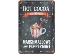 Placa De Metal « Man Cave Stuff Hot Cocoa Served Here » - 20,3 X 30,