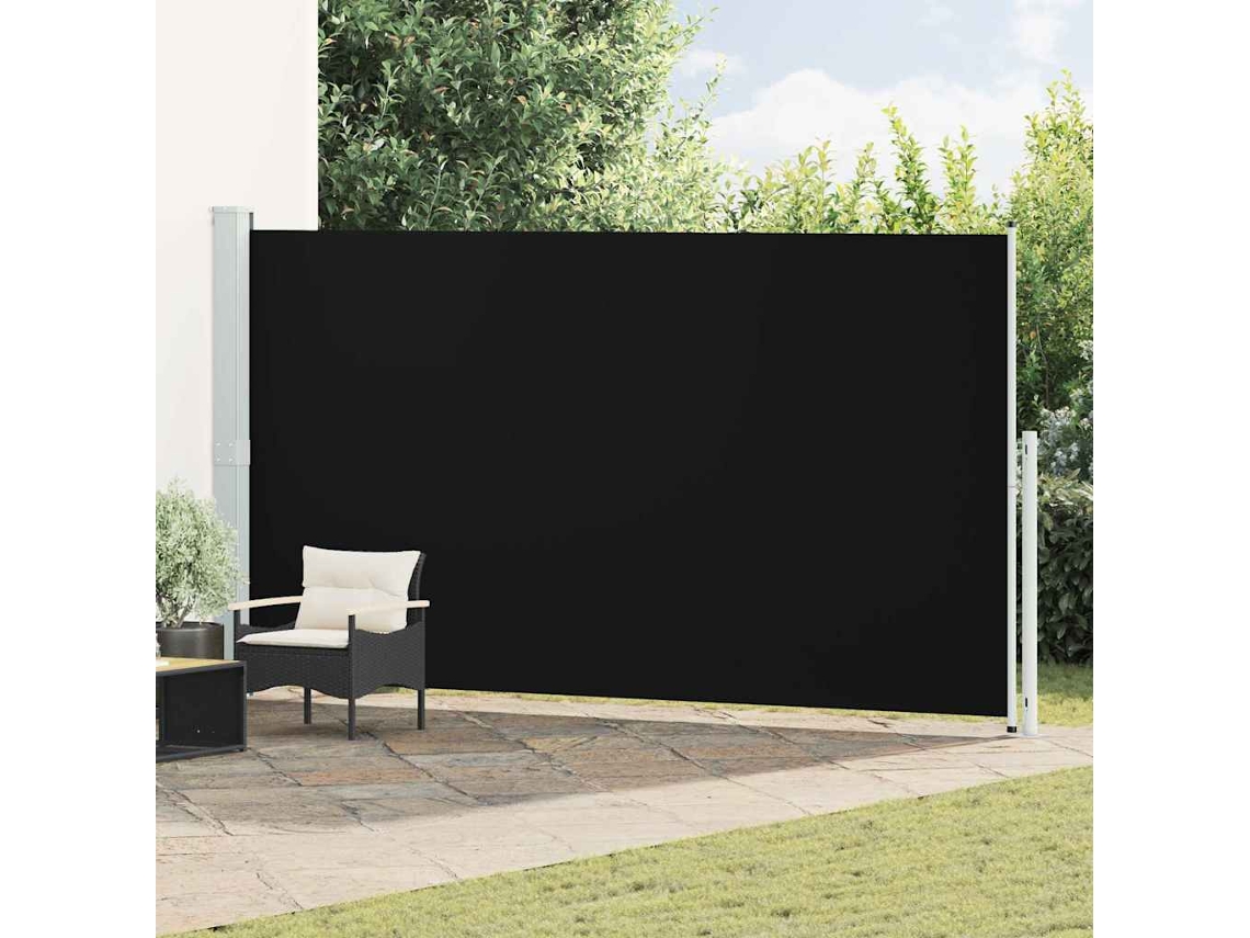 Vidaxl Toldo Lateral Retrátil Para Pátio 200x500 Cm Preto