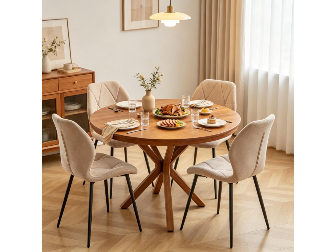 Conjunto 4 Cadeiras Multiuso Estilosas, Acolchoadas, Para Cozinha E Maquiagem