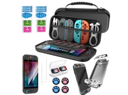 Adequado Bolsa De Armazenamento Para Switch2 Bolsa De Transporte Portátil Com Capa Rígida, Tampa Basculante, Vidro Temperado E Capa Protetora Cuich